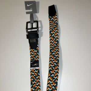 Nike mens belt- G flex. Multicolor thread (teal,orange,white,yellow,dark blue).